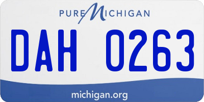 MI license plate DAH0263
