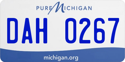 MI license plate DAH0267