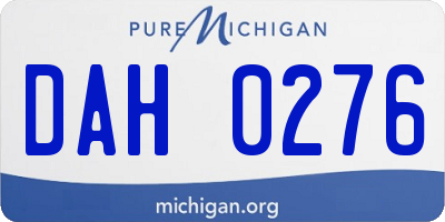 MI license plate DAH0276