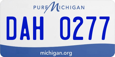 MI license plate DAH0277