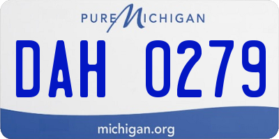 MI license plate DAH0279