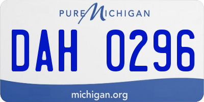 MI license plate DAH0296