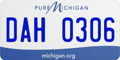 MI license plate DAH0306