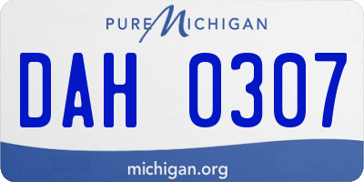 MI license plate DAH0307
