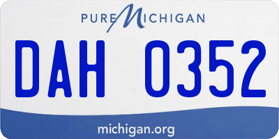 MI license plate DAH0352