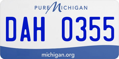 MI license plate DAH0355