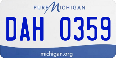MI license plate DAH0359