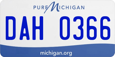 MI license plate DAH0366