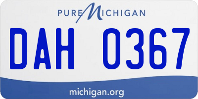 MI license plate DAH0367