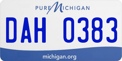 MI license plate DAH0383