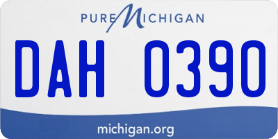 MI license plate DAH0390
