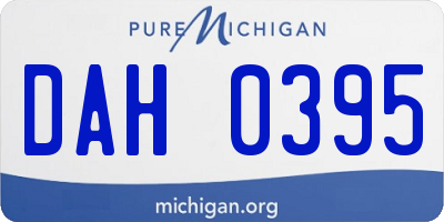 MI license plate DAH0395