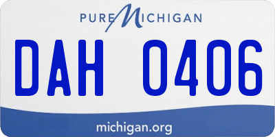 MI license plate DAH0406