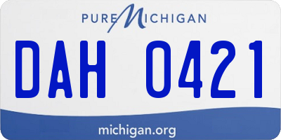 MI license plate DAH0421