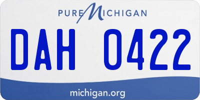 MI license plate DAH0422