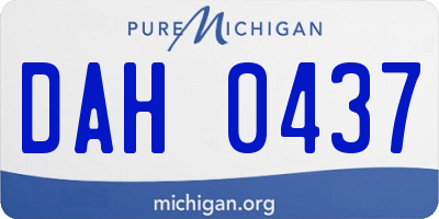 MI license plate DAH0437
