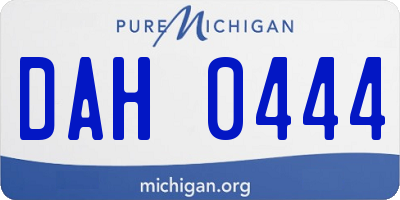 MI license plate DAH0444