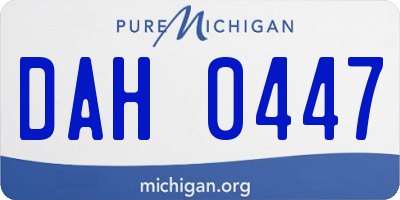 MI license plate DAH0447