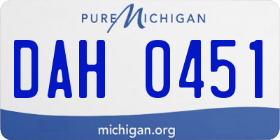 MI license plate DAH0451