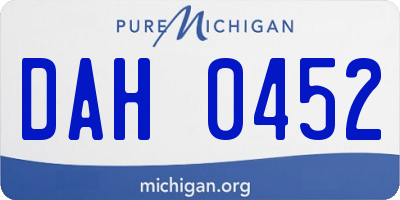 MI license plate DAH0452