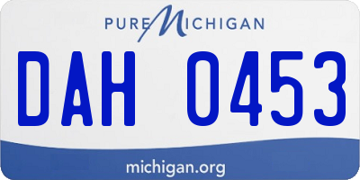 MI license plate DAH0453