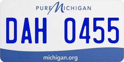 MI license plate DAH0455