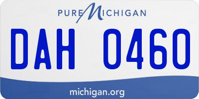 MI license plate DAH0460