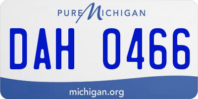 MI license plate DAH0466