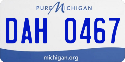 MI license plate DAH0467