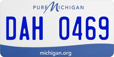MI license plate DAH0469