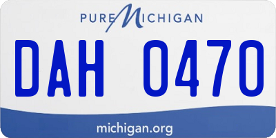 MI license plate DAH0470