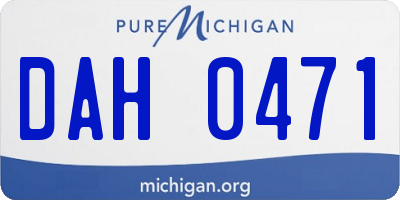 MI license plate DAH0471