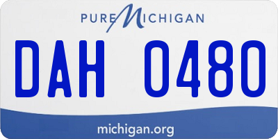 MI license plate DAH0480