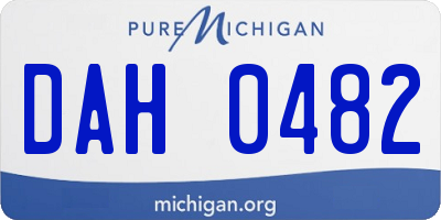 MI license plate DAH0482