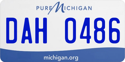 MI license plate DAH0486