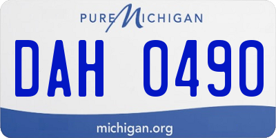 MI license plate DAH0490