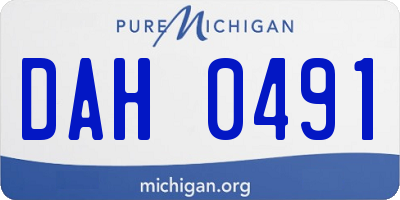 MI license plate DAH0491