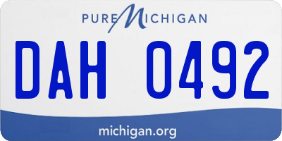 MI license plate DAH0492