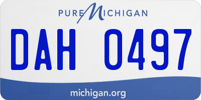 MI license plate DAH0497