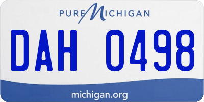MI license plate DAH0498