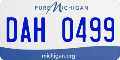 MI license plate DAH0499