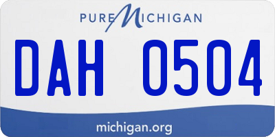 MI license plate DAH0504