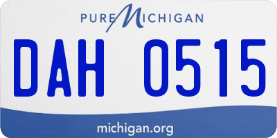MI license plate DAH0515