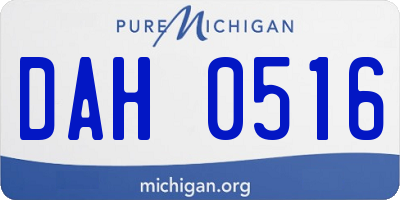MI license plate DAH0516
