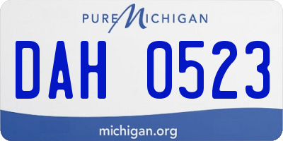 MI license plate DAH0523