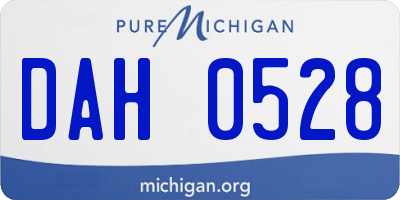 MI license plate DAH0528