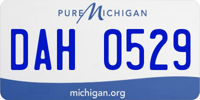 MI license plate DAH0529