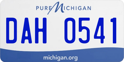 MI license plate DAH0541