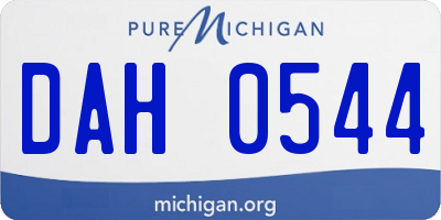 MI license plate DAH0544