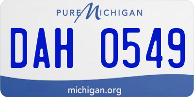 MI license plate DAH0549